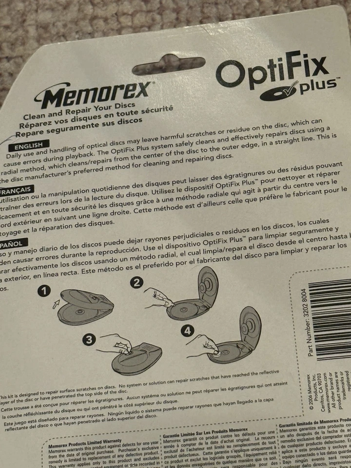 Memorex OptiFix Pro Game CD DVD Repair Tool Clean/Repair Kit; NIB - Image 3 of 4