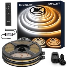 COB LED Strip Lights White 32.8ft, Dimmable Tunable White 2700K-6500K, No Spo...