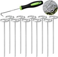 50Pcs Circle Top Landscape Staples, 6 Inch Garden Stake 9 Gauge