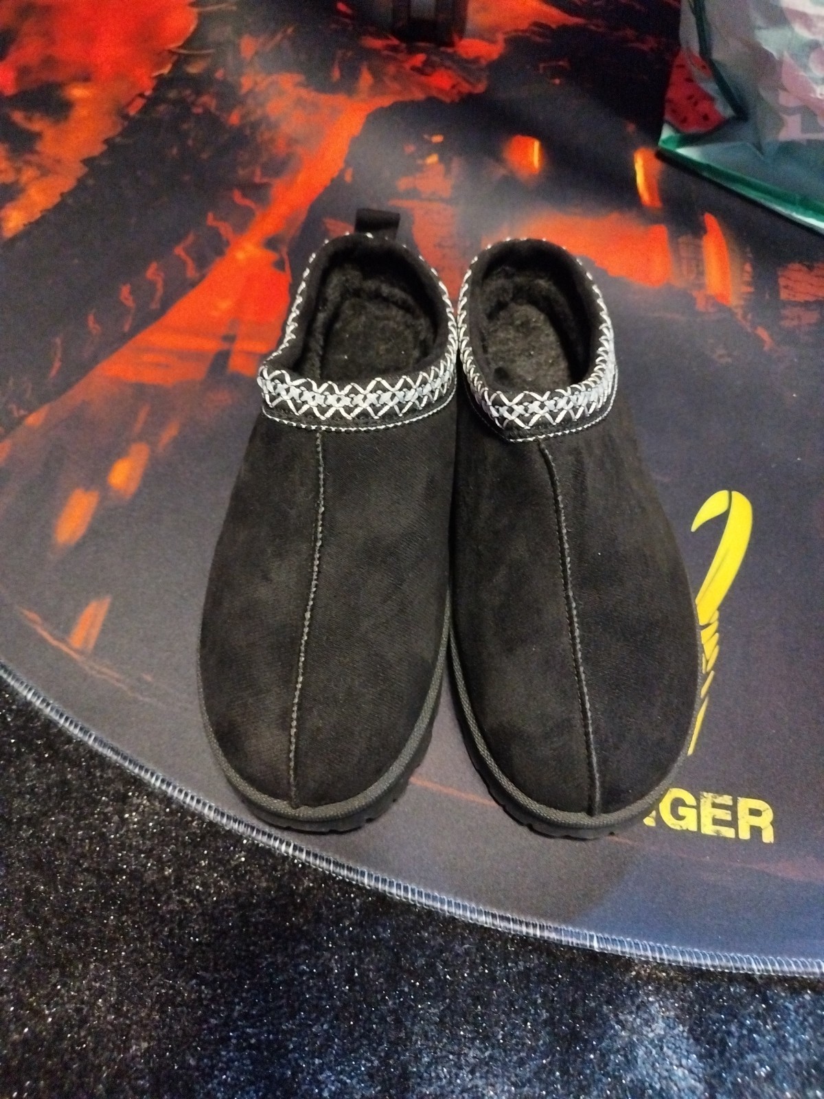 SAOLA Pantofole donna nere con suola in gomma taglia 7