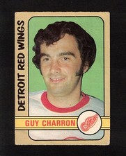 1972-73 GUY CHARRON #223 ROOKIE OPC * SCARCE Hi # Red Wings Star Hockey Card RC. rookie card picture