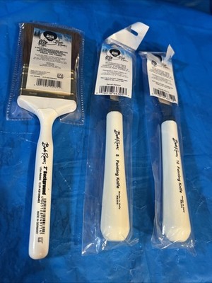 Bob Ross 2  Background Brush R6402, No. 5 & 10 Painting Knife. (FA1)