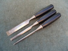 Three Stanley Bevel edged chisels, VGC