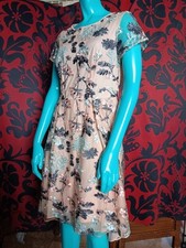 vintage adrianna papell Tea dress Embroidered Lace Sz 6 Lined Coquette Brides