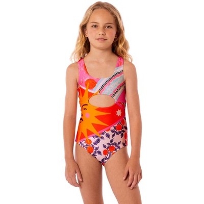 MAAJI Reversible Confetti One Piece Swimsuit Girl's 12 Pink Sundance Multi NWT
