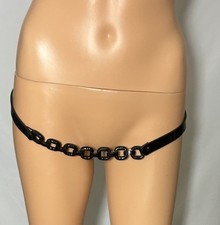 Chico  s Womens Black Leather Belt Adjustable Size S/M