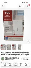 TCL W25D93 25-Pint Smart Dehumidifier, App Voice Control, White 2000 sq ft