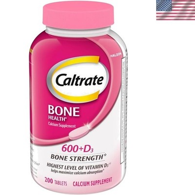 200 Count Calcium Plus D3 Tablets - 600 mg Calcium, 20 mcg Vitamin D3 for Adults