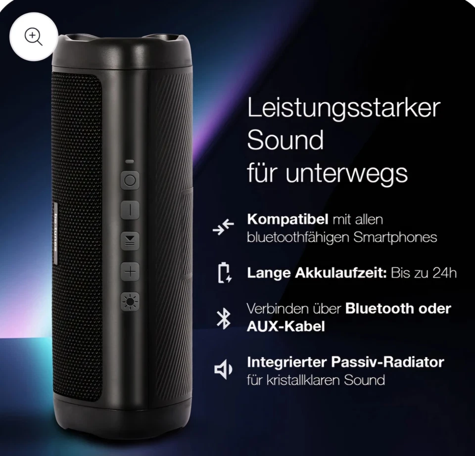 BE-TUNES TRAGBARER BLUETOOTH LAUTSPRECHER BT-S1 - Bild 2 von 4