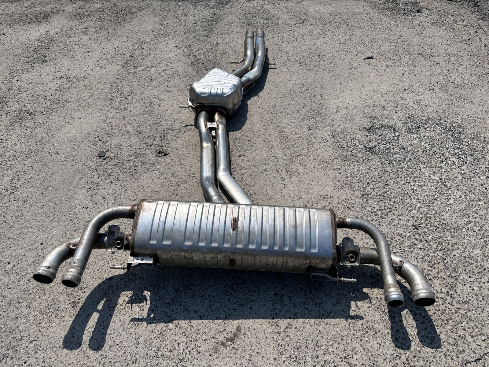 2016-2020 Bentley Bentayga exhaust muffler pipes V12 4.0L OEM 36a253411