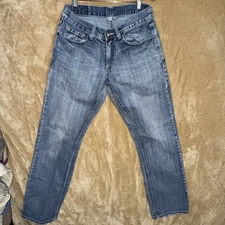 Flypaper Jeans Men's 30x32 Bootcut Med Wash Flap Pocket Thick Stitch Stretch