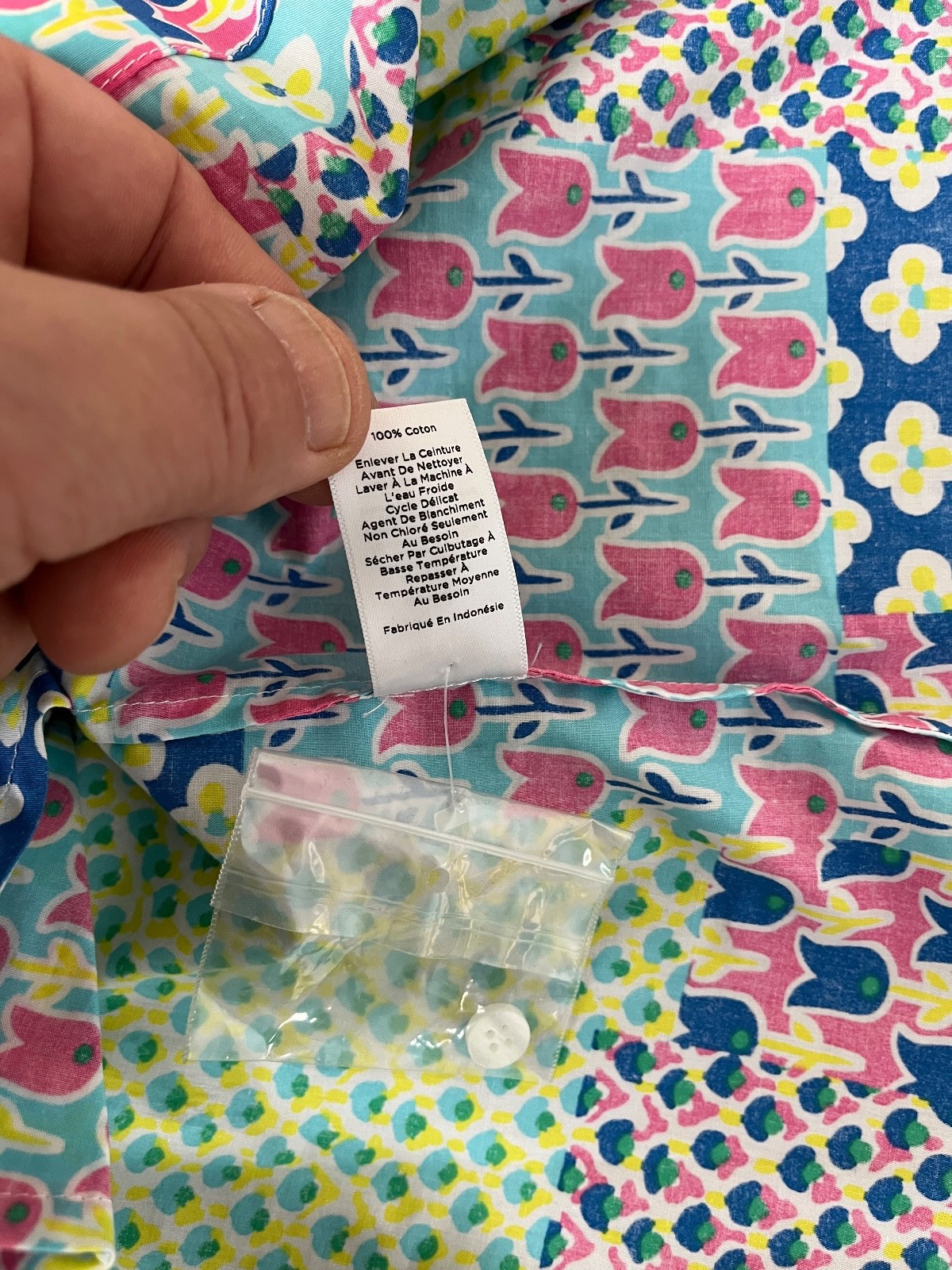 Talbots Petites Multicolor Tulip Patchwork  Shirt… - image 5