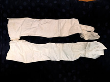 Vintage Long White Franklin Simon Real Kid Leather Hand Gloves France Size 6.5