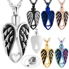 Angel Wing Heart Urn Pendant Cremation Jewelry for Ashe Keepsake Memory Necklace