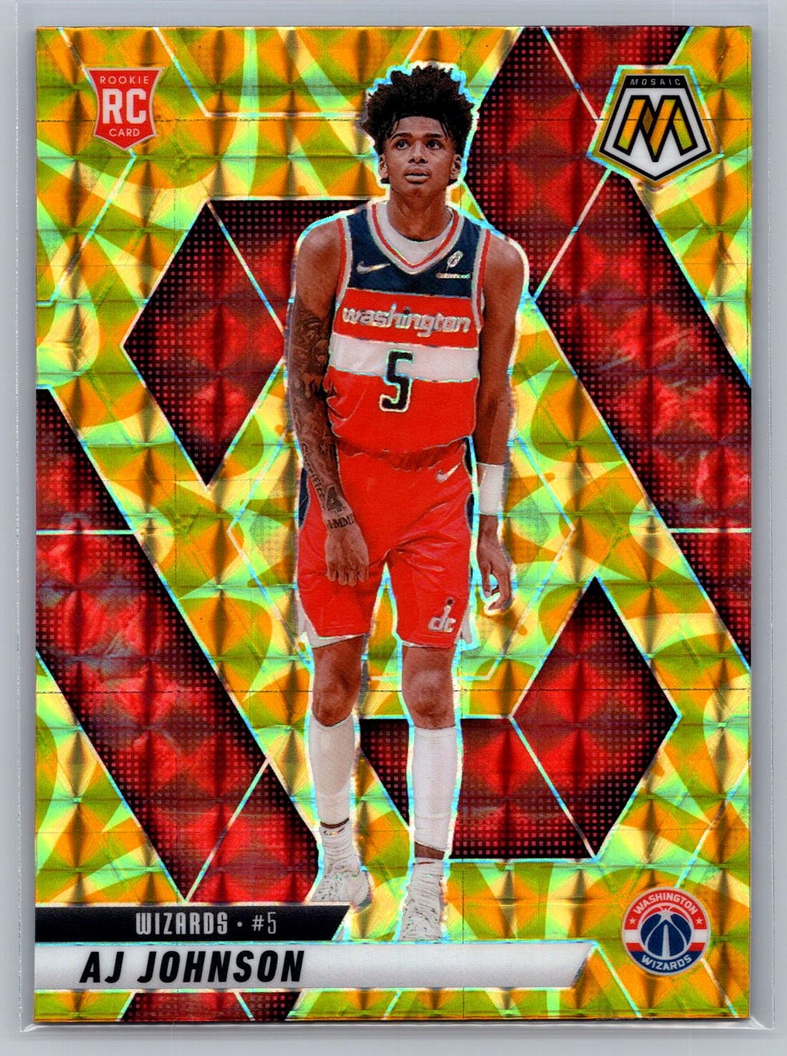 AJ Johnson 2024-25 Panini Mosaic Rookie Yellow Reactive #215