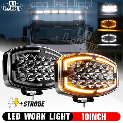 2x E9 LED Fernscheinwerfer Zusatzlampe Spot Licht Weiß / Orange DRL LKW 12V-24V