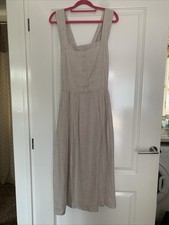 Toast Linen Crossover Back Dress Size 10 Excellent Condition