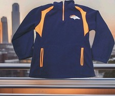 DENVER BRONCOS NFL TEAM APPAREL FLEECE JACKET Boy's size L 14/16 Bronco colors