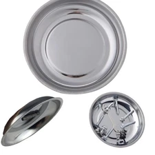 Garage Tool Holder Round Magnetic Parts Tray Bowl Stainless Steel 6 inch