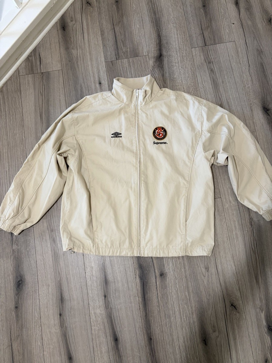 Umbro Supreme Beige Track Jacket Men's M Zip Embroidered Logo | eBay