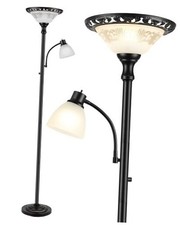 Torchiere Floor Lamps for Living Room, 71" Tall Standing Lamp with Thick 2-Head