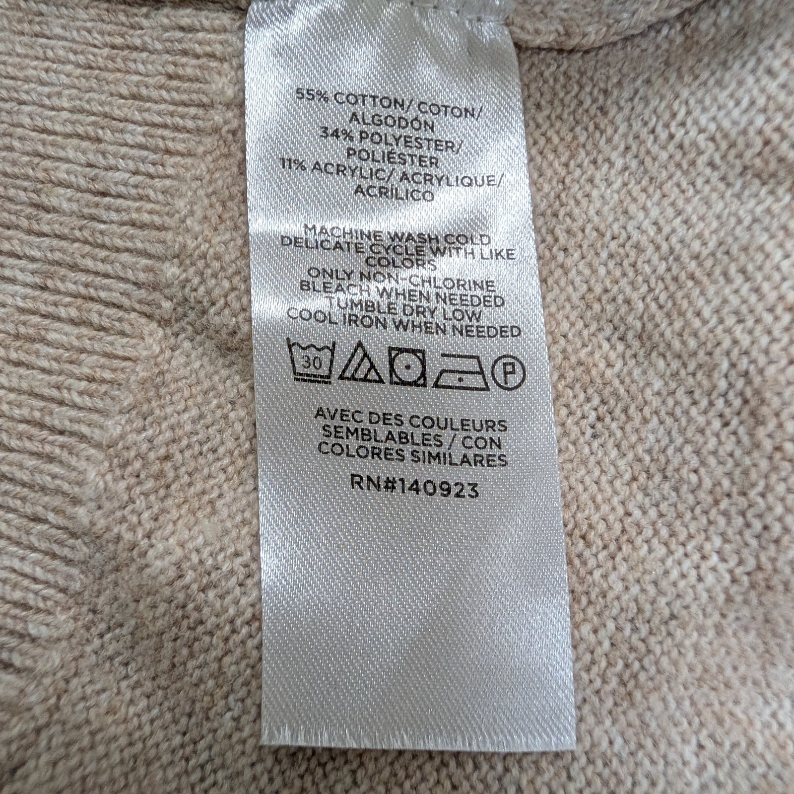 LOFT Hooded Button Front Pullover Knit Beige XL L… - image 3