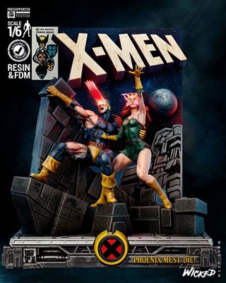 Cyclops Jean Grey X-Men Diorama 3D Printed Resin Model Kit 1:6 Unbemalt Statue