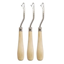 Latch Hook Kit 3Pcs, Bent Wooden Hooks For Crafting, Beige