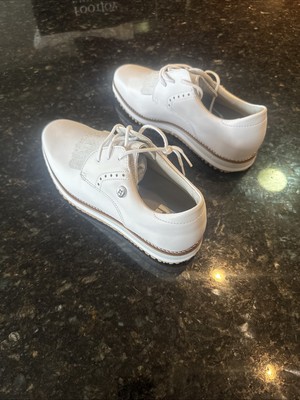 FootJoy Womens FJ Sport Retro Golf Shoes - White/White/Grey 92389 7 M FootJoy Women main image 4