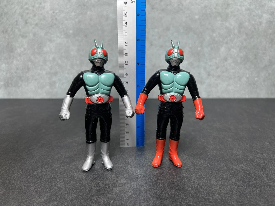 Vintage BANDAI 1980s Kamen Rider 4" Set de 11 figuras de vinilo Sofubi JAPÓN - Imagen 4 de 4