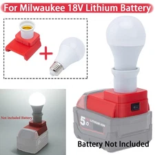 Cordless E27 Bulb LED Work Light Bulbs Portable Lamp For Milwaukee 18V Battery
