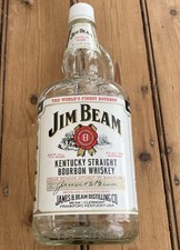 Unusual Large Jim Beam Bourbon Whiskey EMPTY Bottle 1.75 Litre with Handle
