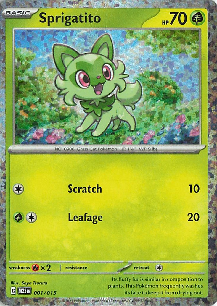 Sprigatito 001/015 holo Promo McDonald's Collection 2023 Pokemon Damaged