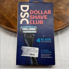 Dollar Shave Club 4 Blade Razor Set DSC 1 Handle + 2 Cartridges NEW