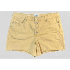Sonoma Goods For Life Mustard Yellow Button Fly Raw Hem Denim Shorts Womens 18