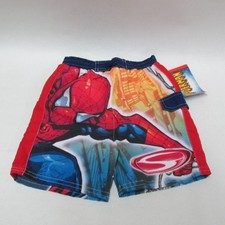 SPIDERMAN BOY TODDLER SWIMMING TRUNKS SIZE 3T COLOR RED BLUE KIDS POOL SHORTS