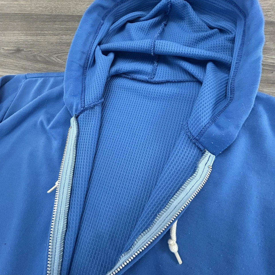 Moletom com capuz vintage waffle forrado termicamente masculino médio zíper completo cheio de espuma anos 70 anos 80 - Imagem 2 de 4