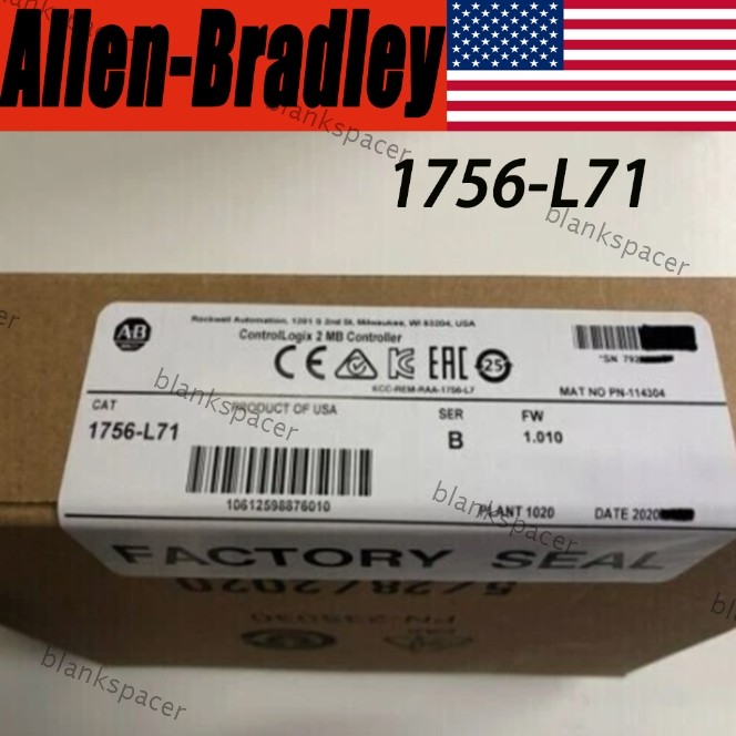 New Factory Sealed AB 1756-L71 ControlLogix 2MB Controller 1756L71 US PLC 1PC US