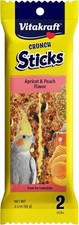Vitakraft Crunch Sticks Cockatiel Treat Apricot Peach Flavor - Triple Baked Long