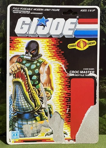 Vintage 1987 G.I. Joe CROC MASTER v1 Full UNCUT File Card Back GI G.I.JOE ARAH