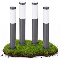 4X BOSEA-A Wegeleuchte E27 Fassung Anthrazit Edelstahl Pollerleuchte Gartenlampe