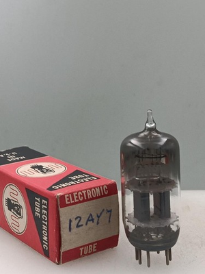 #ad GE 12AY7 Test NOS Near 1650 1800gm Black Plates Square Getter Serious Tubes U42 $30.00