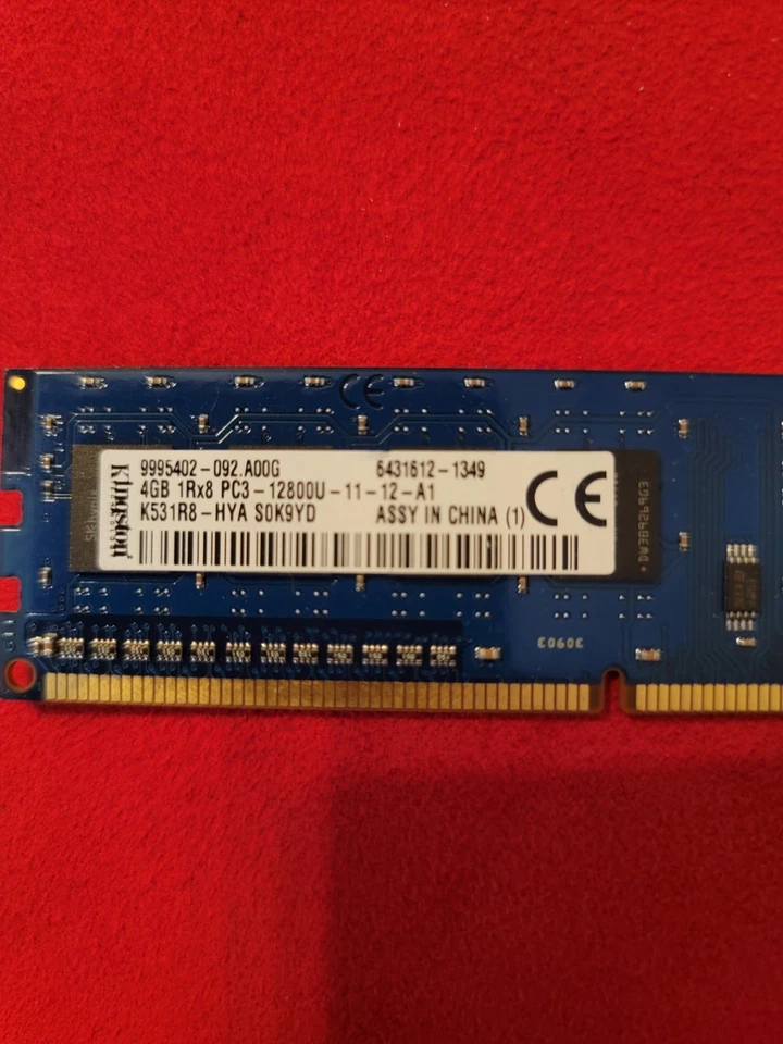 Kingston 4GB DDR3 1600MHz PC3-12800U Desktop RAM (K531R8 HYA) **AS IS** - Image 2 of 4
