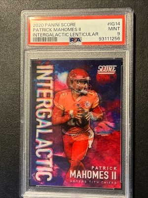 rare football cards 2020 2020 Score Intergalactic Patrick Mahomes Chiefs Football Card PSA 9 - RARE
