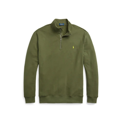 POLO RALPH LAUREN Solid Green Sweater 1/4 Zip Cotton Mock Neck Pullover 3XLT