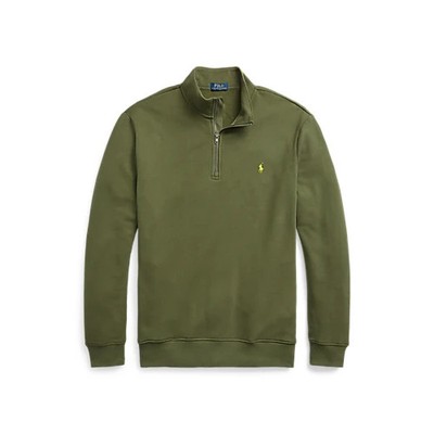 POLO RALPH LAUREN Green Sweater 1/4 Zip Cotton Mock Neck Golf Pullover 2XB