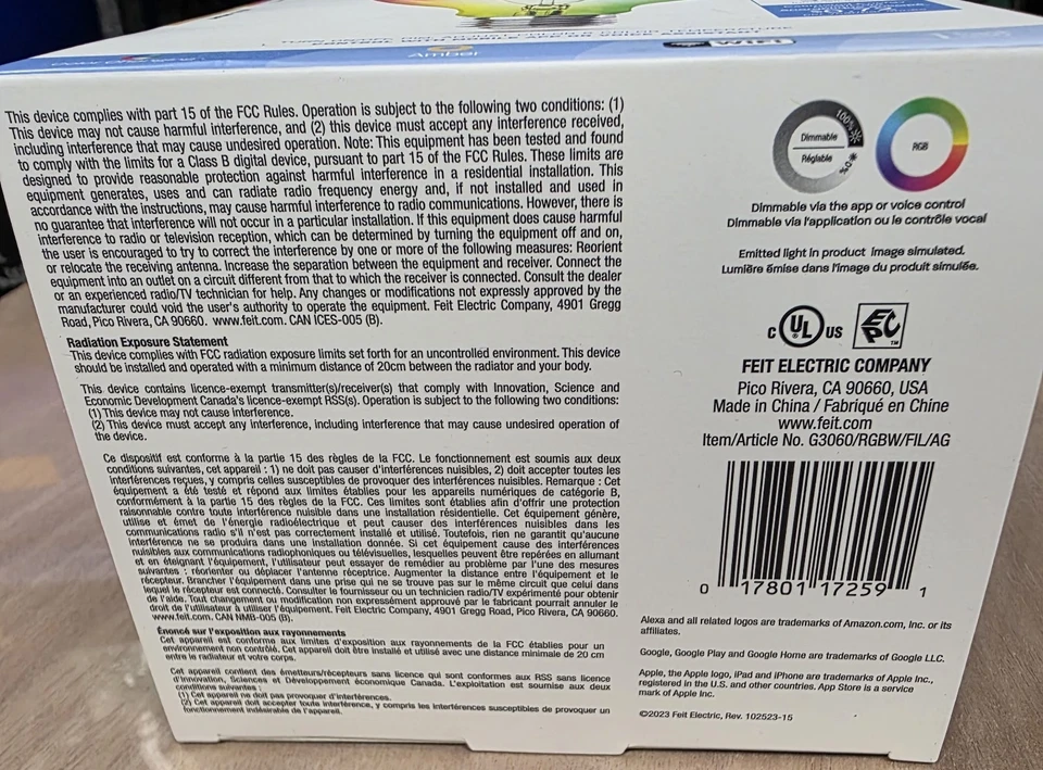 Feit Electric 60 Watt Equivalent Smart Filament Globe Bulb - Image 3 of 3