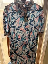 Men  s Izod Golf Polo Sz XL Colorful Fern Print