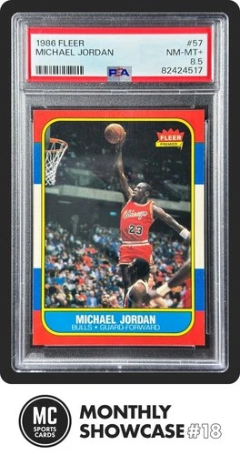 MICHAEL JORDAN PSA 8.5 1986 FLEER BASKETBALL #57 ROOKIE CARD RC BULLS CENTERED