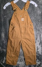 Carhartt Overalls Youth Boys Sz 6 Brown Double Knee Canvas Workwear Outdoor 